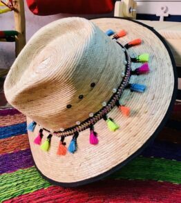Sombrero Artesanales Mexicano de Palma Pintado a Mano y Decorado Hecho a Mano Venta Mayoreo Somos Fabricantes Sombrero24